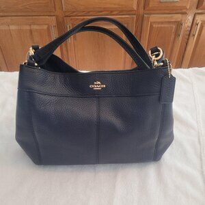 Coach Lexy Black Pebble Leather Shoulder/Crossbody Bag is New